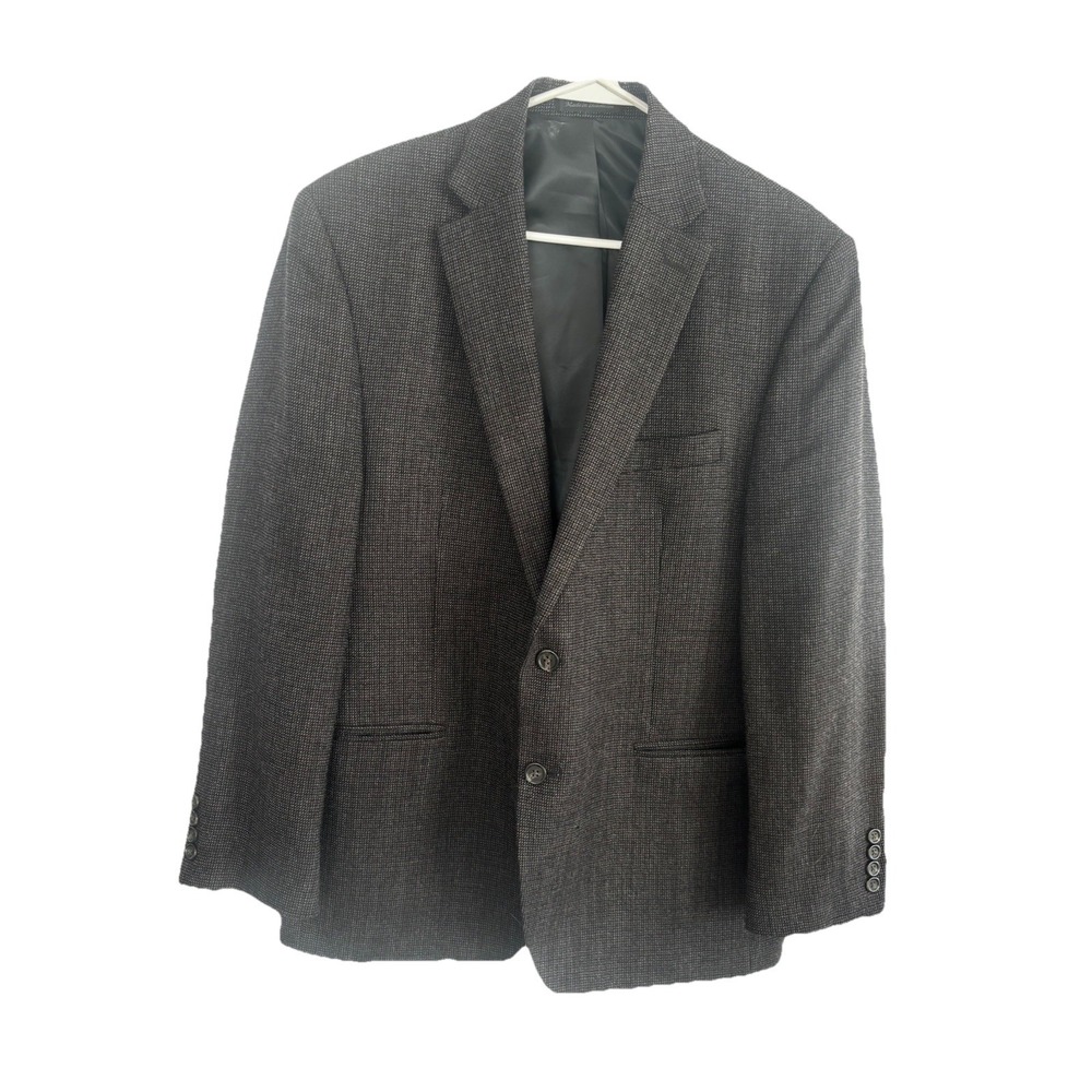 Chaps Mens 42R Gray Wool Two Button Sport Coat Jacket Preppy Academia